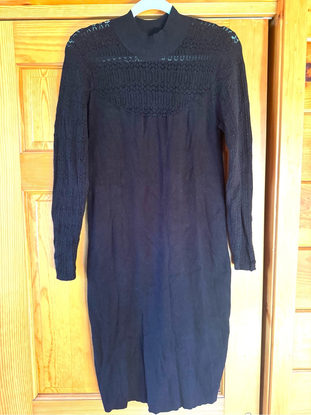 NWOT torrid Black Sweater Dress with Lace Yoke